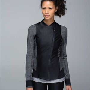 Lululemon • Emerge Renewed Jacket in Herringbone Black Heathered Black Size 8